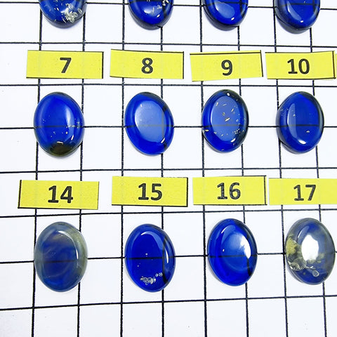 Blue Amber Oval Shape Calibrated Cabochons