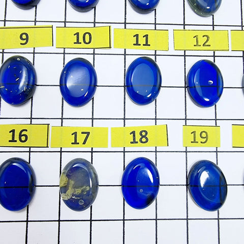 Blue Amber Oval Shape Calibrated Cabochons