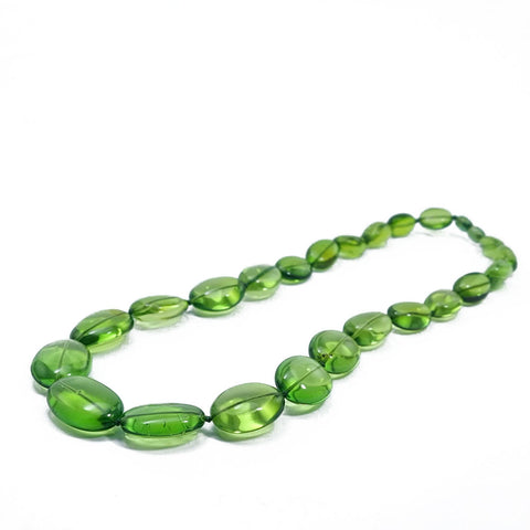 Green Amber Nuggets Beads Necklace