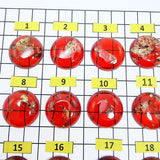 Red Amber Calibrated Round Shape Cabochons