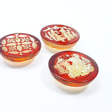 Red Amber Engraved Christmas Round Shape Cabochons
