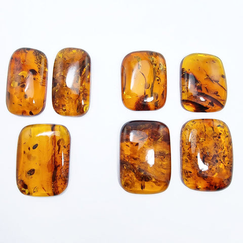 Cognac Amber Rectangular Free Shape Cabochons