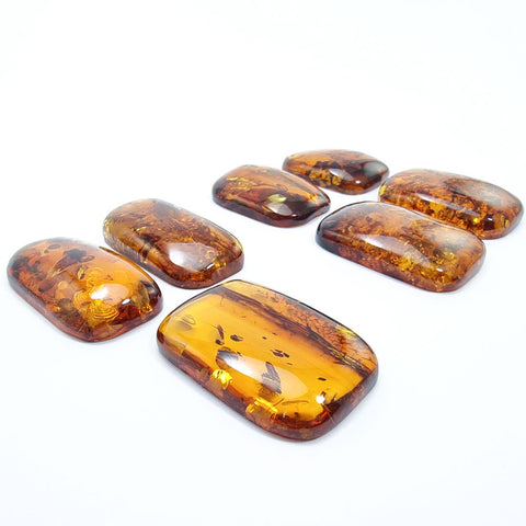 Cognac Amber Rectangular Free Shape Cabochons