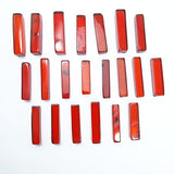 Red Amber Rectangular Free Shape Cabochons