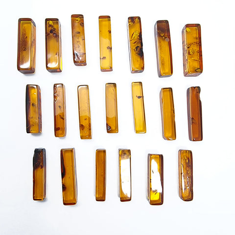 Cognac Amber Rectangular Free Shape Cabochons