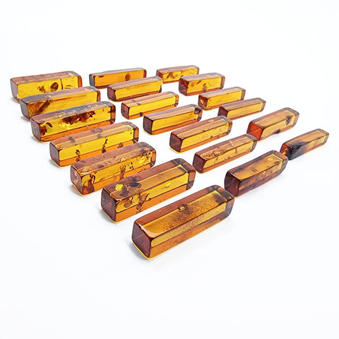 Cognac Amber Rectangular Free Shape Cabochons