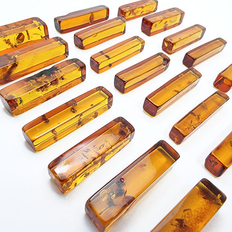 Cognac Amber Rectangular Free Shape Cabochons