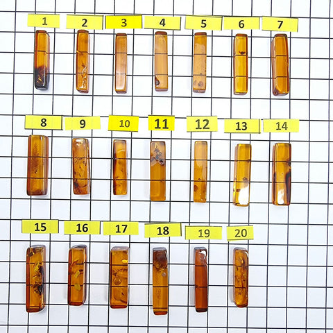 Cognac Amber Rectangular Free Shape Cabochons