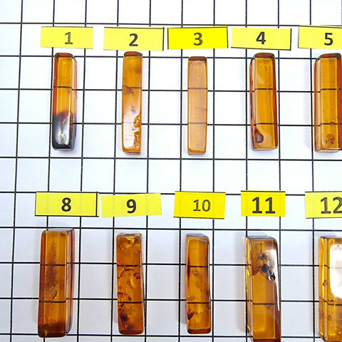 Cognac Amber Rectangular Free Shape Cabochons