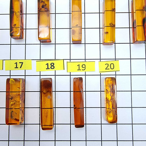 Cognac Amber Rectangular Free Shape Cabochons