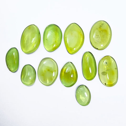 Green Amber Handmade Free Shape Cabochons