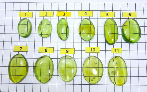 Green Amber Handmade Free Shape Cabochons