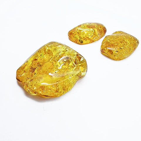 Lemon Amber Rectangular Free Shape Cabochons