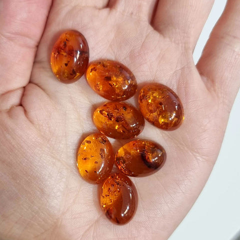 Cognac Amber Calibrated Oval Cabochons