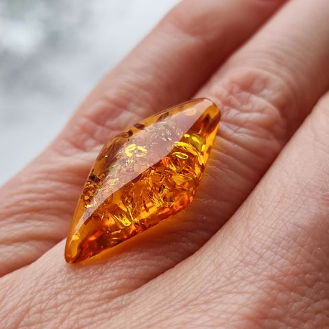 Cognac Amber Rhombus Shape Cabochons