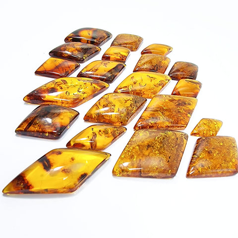 Cognac Amber Rhombus Shape Cabochons