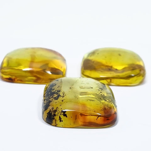 Lemon Amber Rectangular Free Shape Cabochons