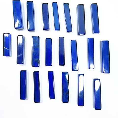 Blue Amber Rectangular Free Shape Cabochons