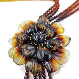 Gradient Amber Flower Necklace 14K Gold Plated