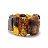 Natural Amber Free Shape Cabochon Beads Stretch Bracelet