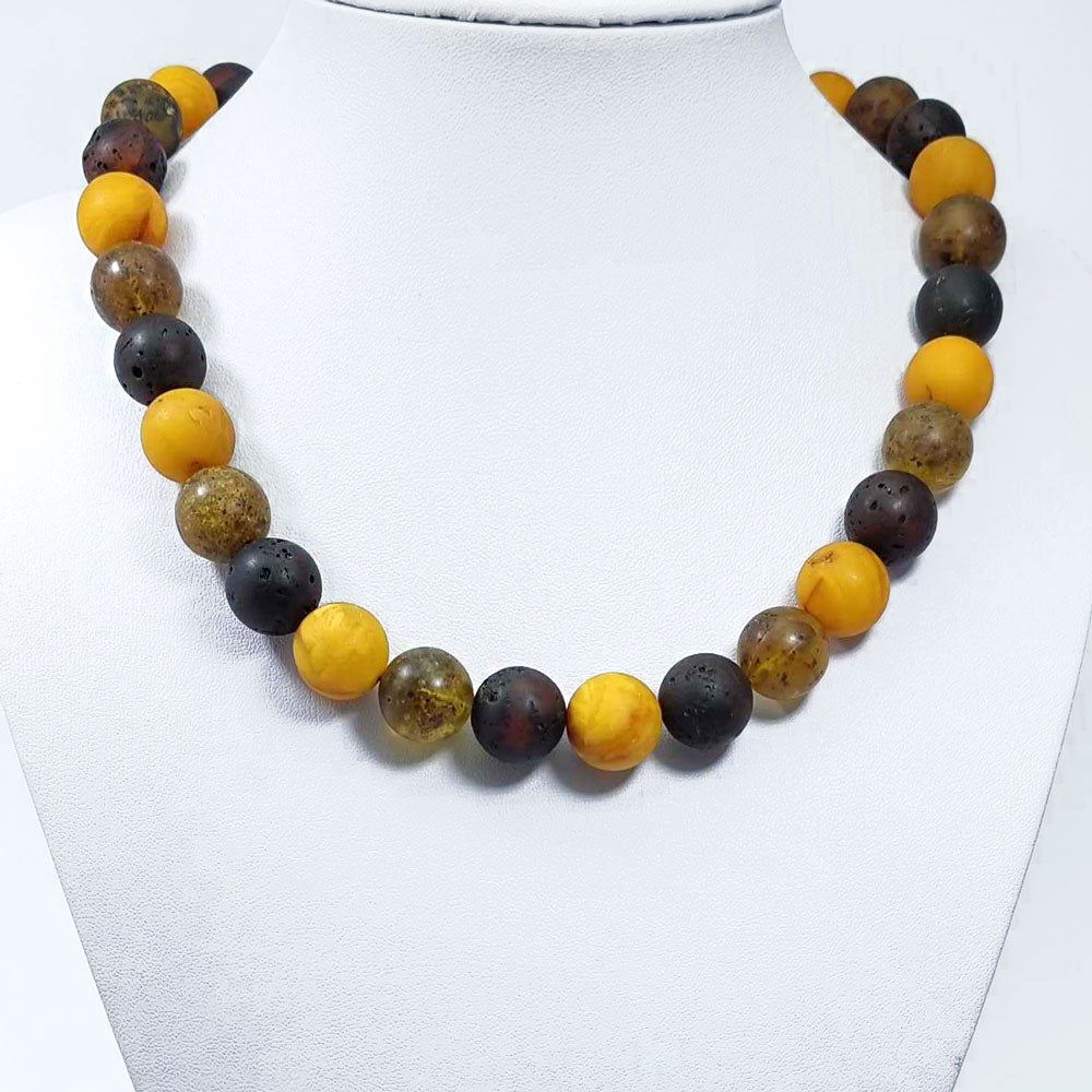 Vintage Hand Knotted Baltic Amber Bead Necklace - Yourgreatfinds