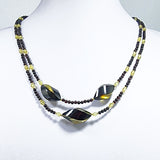 Multi-Color Amber Twisted Olive & Round Beads Necklace