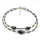 Multi-Color Amber Twisted Olive & Round Beads Necklace