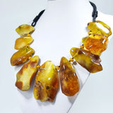 Antique Amber Tumbled Stone Beads Necklace