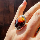 Gradient Amber Free Shape Adjustable Ring Sterling Silver