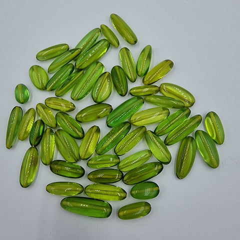 Green Amber Nugget Beads