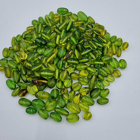 Green Amber Nuggets Beads