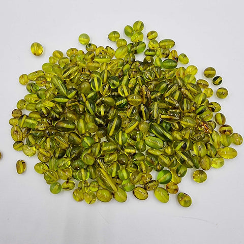 Green Amber Nuggets Beads