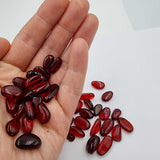 Red Amber Nuggets Beads
