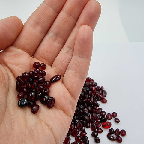 Red Amber Nuggets Beads