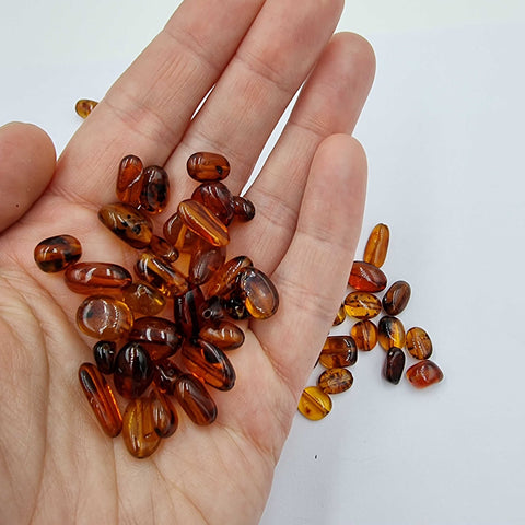 Cognac Amber Nuggets Beads