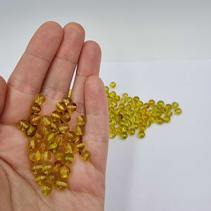 Green Amber Round Beads