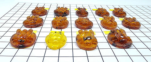 Cognac Amber Carved Bee Cabochons