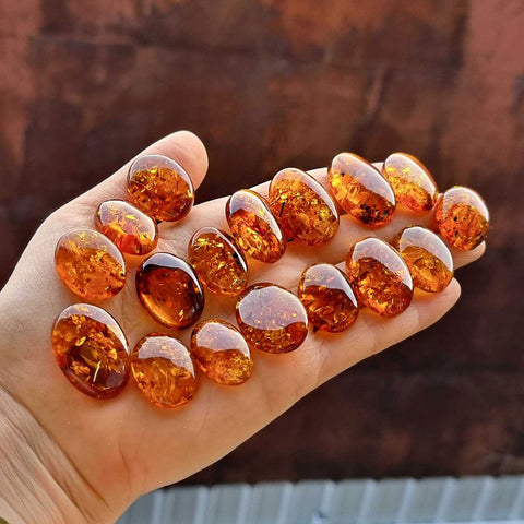 Cognac Amber Free Shape Cabochons