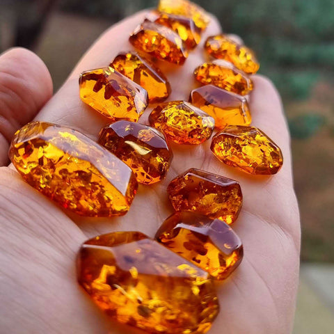 Cognac Amber Faceted Cut Shape Cabochons