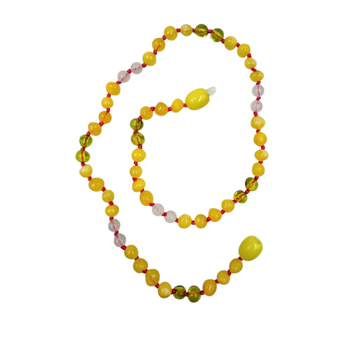 "KIDDO" Multi-Color Amber Baroque Beads Baby Necklace