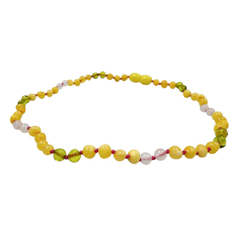 "KIDDO" Multi-Color Amber Baroque Beads Baby Necklace