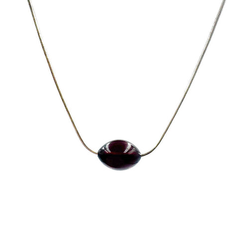 Cherry Amber Olive Pendant & Chain Necklace Sterling Silver