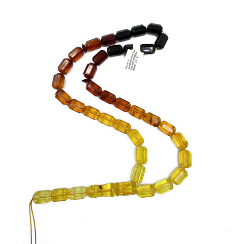 Gradient Amber Faceted Barrel Shape 8 mm mm Islamic Prayer Beads