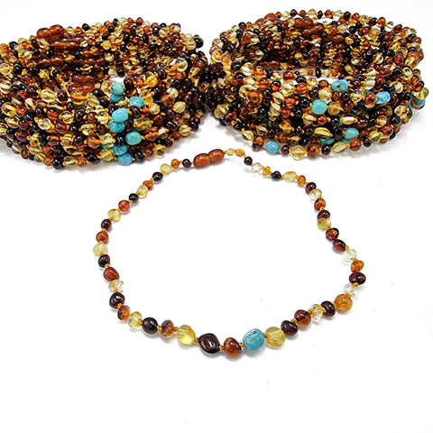"KIDDO" Multi-Color Amber Baroque Beads Baby Necklace