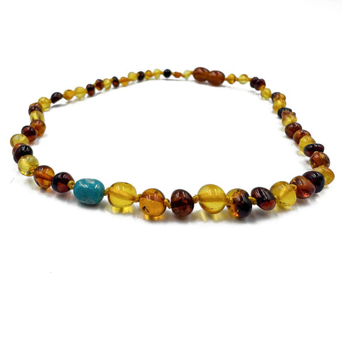 "KIDDO" Multi-Color Amber Baroque Beads Baby Necklace