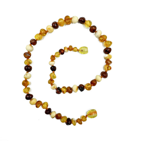 "KIDDO" Multi-Color Amber Baroque Beads Baby Necklace