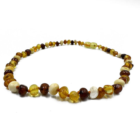 "KIDDO" Multi-Color Amber Baroque Beads Baby Necklace