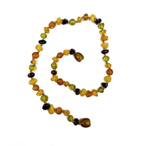 "KIDDO" Multi-Color Amber Baroque Beads Baby Necklace