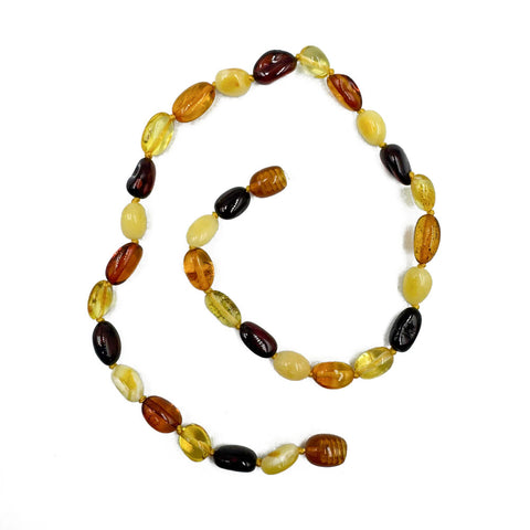 "KIDDO" Multi-Color Amber Small Nuggets Baby Necklace
