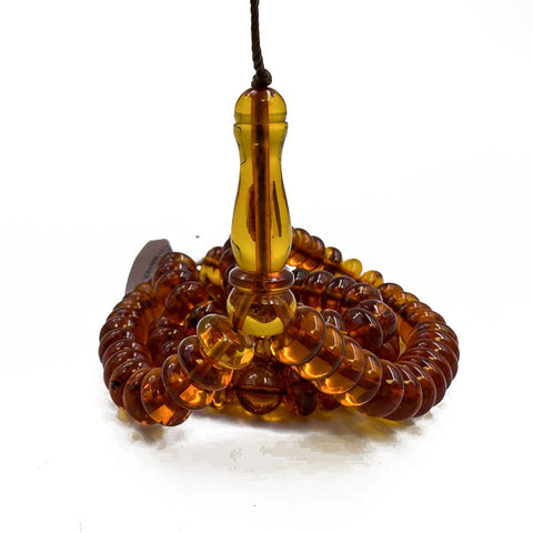 Cognac Amber Tablet 8x4 mm Islamic Prayer Beads